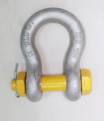Yellow 1-1/4 WLL 12 Tonne Wide Body Shackles With Safety Bolt