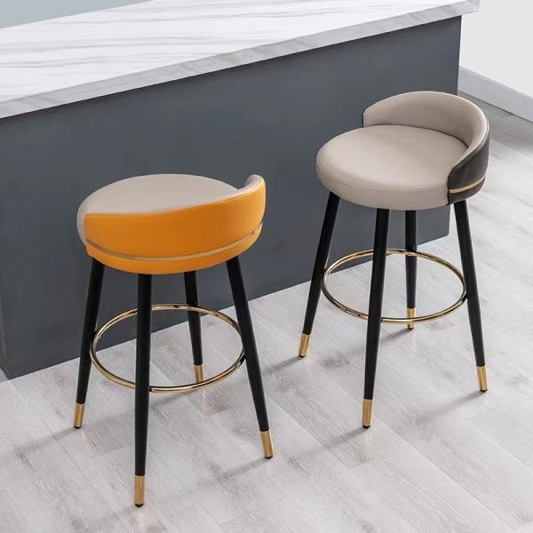 Luxury Star Hotel Bar Furniture Stool Rotating PU High Chair