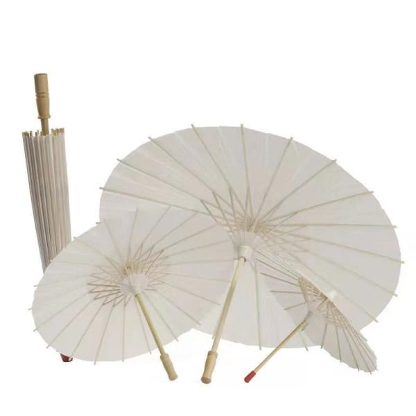 Handmade Props White Japanese Paper Umbrella with Customized Designs Logo Printing