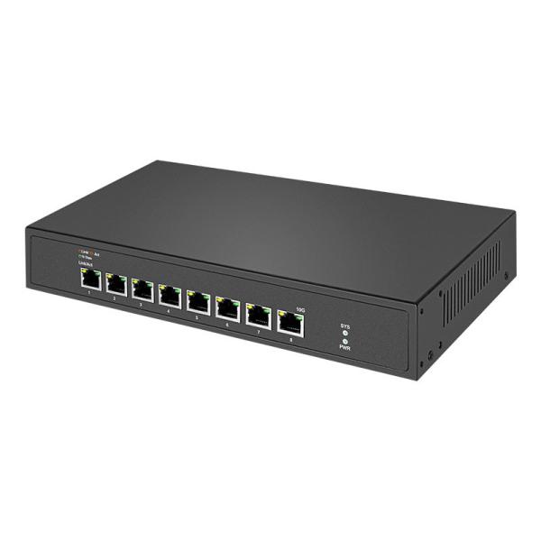 8 10G Auto Sensing RJ45 Unmanaged Ethernet Switch 12KBytes Rack montado