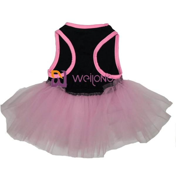Tulle Ruffles Small Dog Dresses Sleeveless And Loose Round Collar pink dog dress