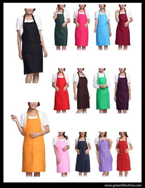 Kitchen cooking tool accessory hot sale apron with front pocket different colors in stock