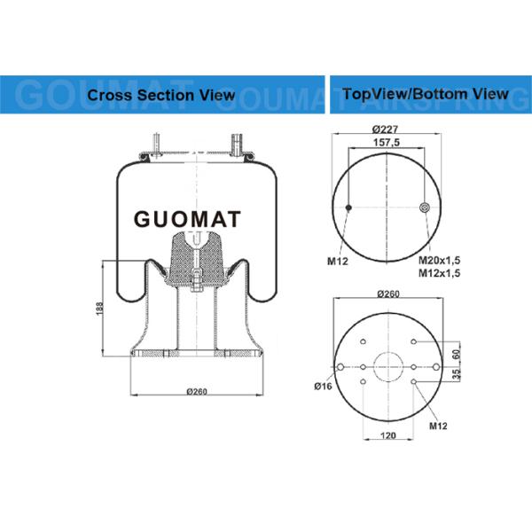 Airtech 34159 K / 130422 Air Supension Spring Bag For Truck With Floating Bridge