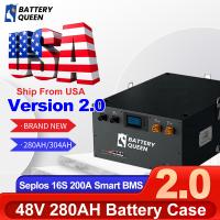 US Stock 51.2V 280Ah Metal Case Lifepo4 Kit de Bateria de Lítio 16S 200A BMS Envio rápido