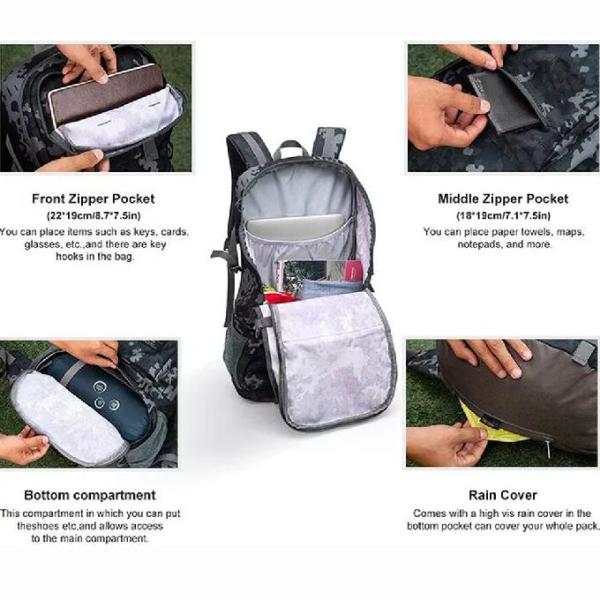 trouxa de acampamento de caminhada exterior da camuflagem 40l urbana