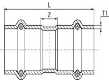 Rust Resistant Stainless Steel Press Fittings Straight Coupling Environment Friendly