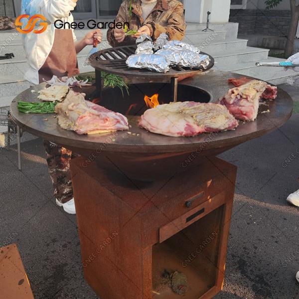 Garden Rust Corten Steel Outdoor Cooking Grills Fire Pit BBQ Grill Packaging Services