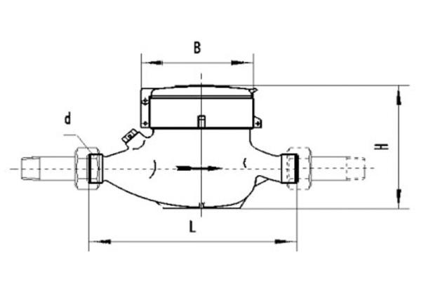 Medidores de água de Multijet do medidor de água quente da turbina DN40 com Totalizer/caudal