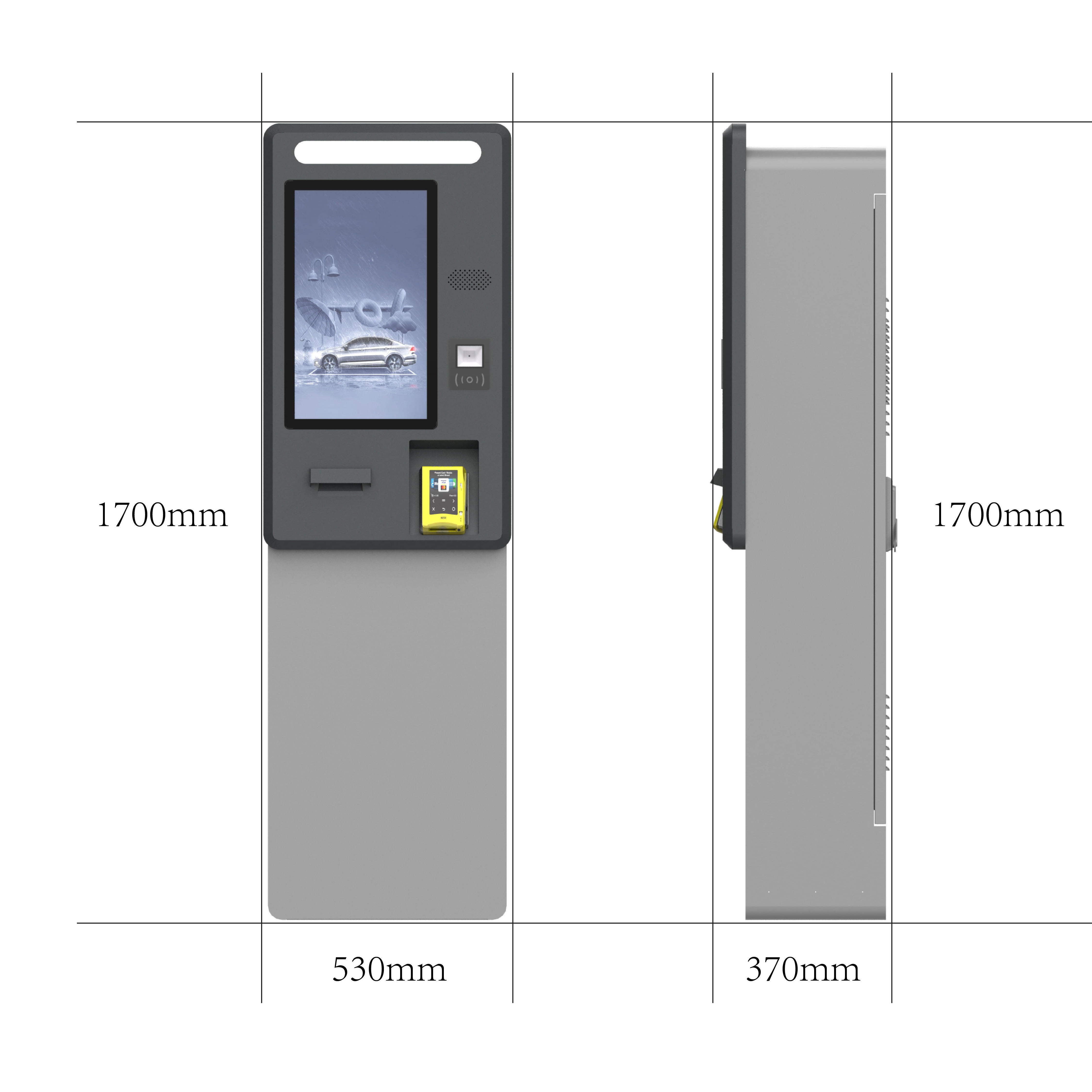 Floor Standing Outdoor Parking Kiosk IP65 Weatherproof Self Service Parking Payment Kiosk