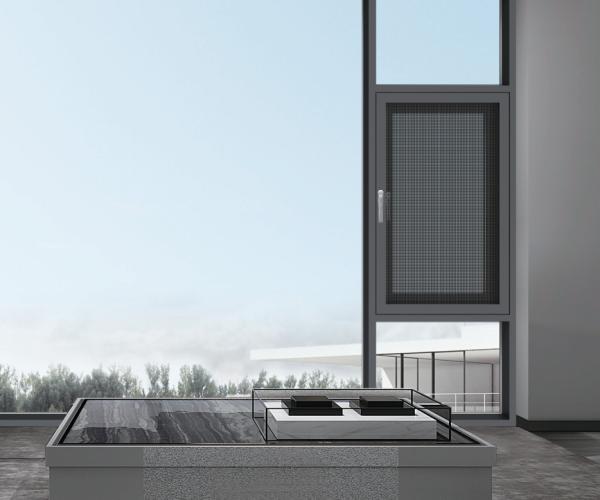 Powder Coated Inward Opening Aluminium Windows With Double Glazed