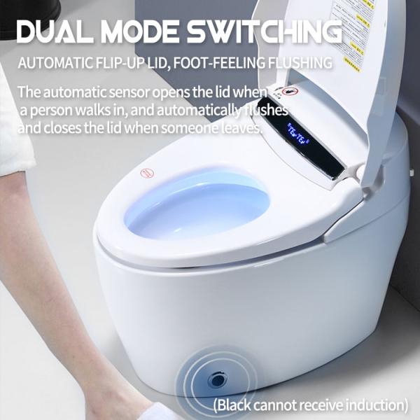 Wall Mounted Siphon Jet Flushing Toilet With Remote Control And P-Trap Drainage