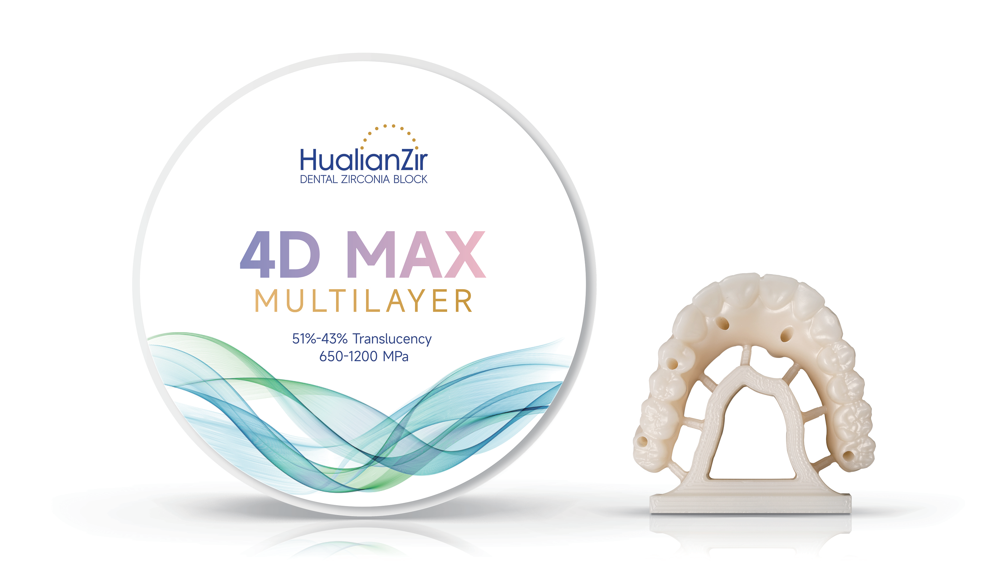 4D MAX PRO Dental Laboratory Zirconia Multilayer Block Denture Teeth Material