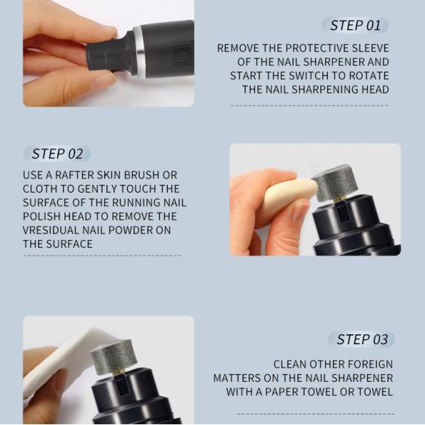 Cargador eléctrico de uñas para perros con USB negro Cortador eléctrico de uñas para mascotas