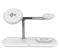 15W Qi 2 5 em 1 carregador sem fio magnético com indicador LED para Apple Samsung relógios fones de ouvido e dispositivos habilitados Qi