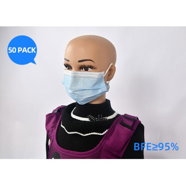 Dust Antibacterial Disposable Mask 3 Ply Non Woven Face Mask Latex Free