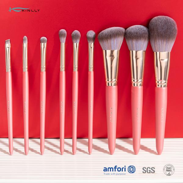 10pcs Synthetic Hair Wooden Handle Makeup Brushes