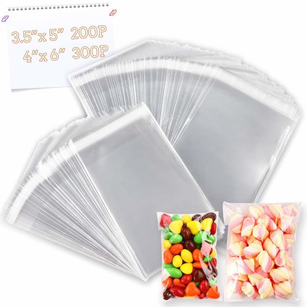 OPP Clear Resealable Cellophane Bags Packaging For Candy Cookie