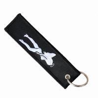 Blanche femme porte-clés à double face brodée porte-clés métallique porte-clés moto accessoires porte-clés