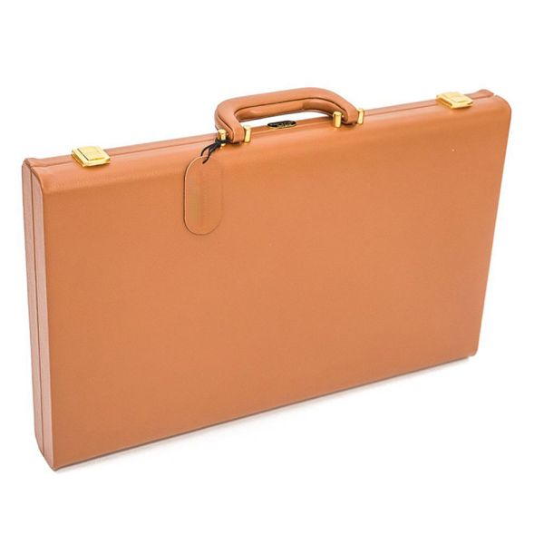 OEM Size Light Brown PU Leather Game Boxes Backgammon Board Game Set