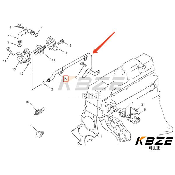 139-7867 4M40 DIESEL ENGINE ME444188 ME108252 EGR WATER COOLER PIPE FOR E305 E306 E307