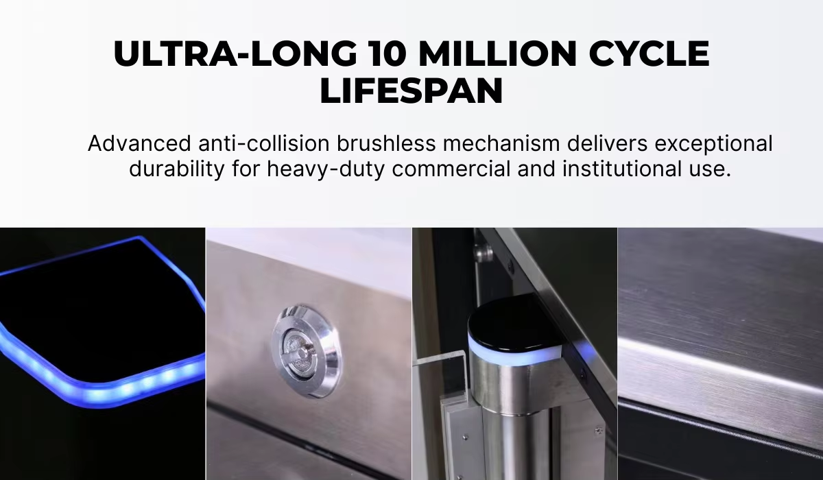 24V Brushless DC Motor Speed Gate with 0.4s Opening Speed and Stainless Steel Housing for Indoor and Outdoor Use