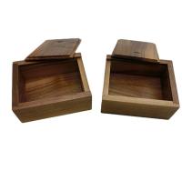 Vintage Wood Box with Slide Lid, Keepsake Storage Wooden Box