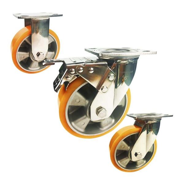 6 roulettes en aluminium de roue d'unité centrale de frein de pivot de capacité du diamètre 770LBS