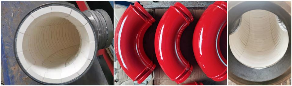 High Pressure Resistance Concrete Pump Pipe Fittings Light Weight With Ceramic