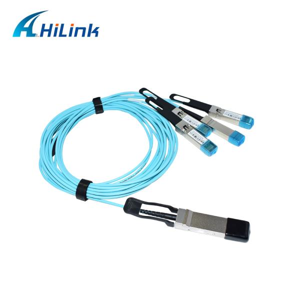 100G QSFP28 To 4X25G SFP28 Breakout Active Fiber Optic Cable OM3 3m Length
