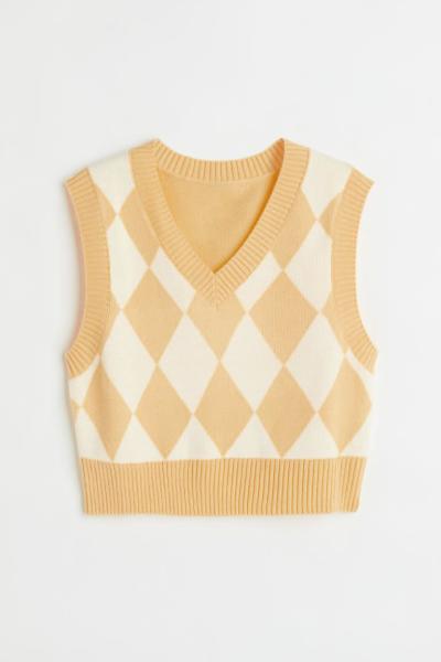 Crianças Unisex Pullover de algodão de grande porte de malha Camisola Jacquard Colete sem mangas Colete de malha
