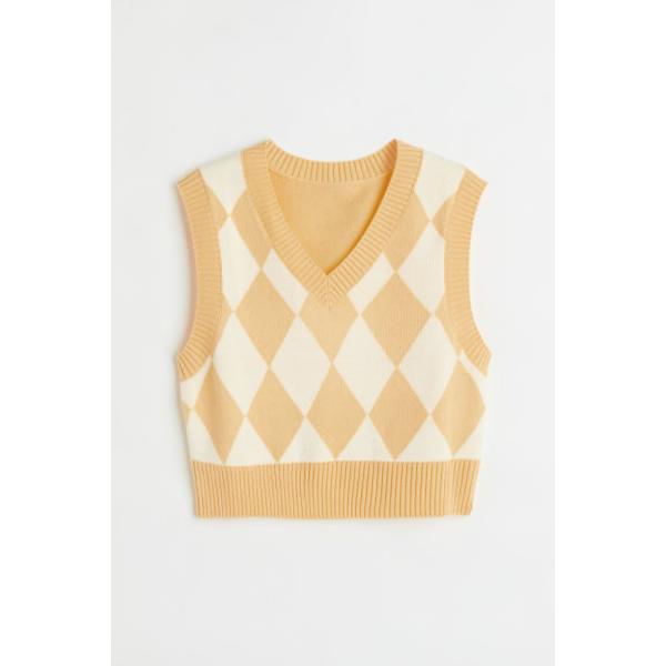 Unisex Kids Oversized Cotton Knitted Pullover Jacquard Sweater Vest Sleeveless Knit Waistcoat