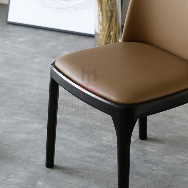 Безрукие деревянные черные кожаные стулья кухни, элегантные светлые деревянные стулья столовой
