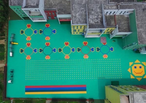 Children'S Play Interlock Rubber Tiles Outdoor Sports Kindergarten Playground Flooring