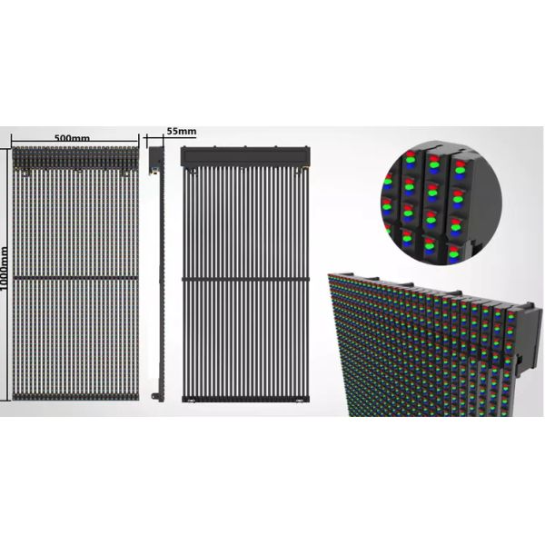 High Resolution High Brightness 500*500 500*1000 1000*1000  Curtain Film Transparent LED Display