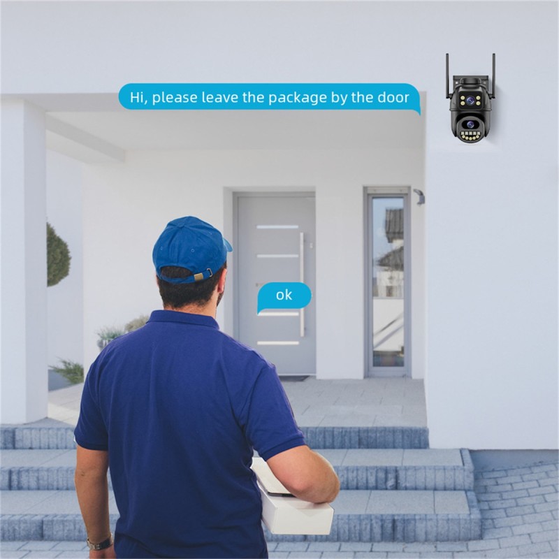 Wholesale 4MP HD Dual Lens CCTV IP Camera PTZ Security Waterproof Outdoor WIFI Two-Way Audio Cloud Storage Human Detect Track