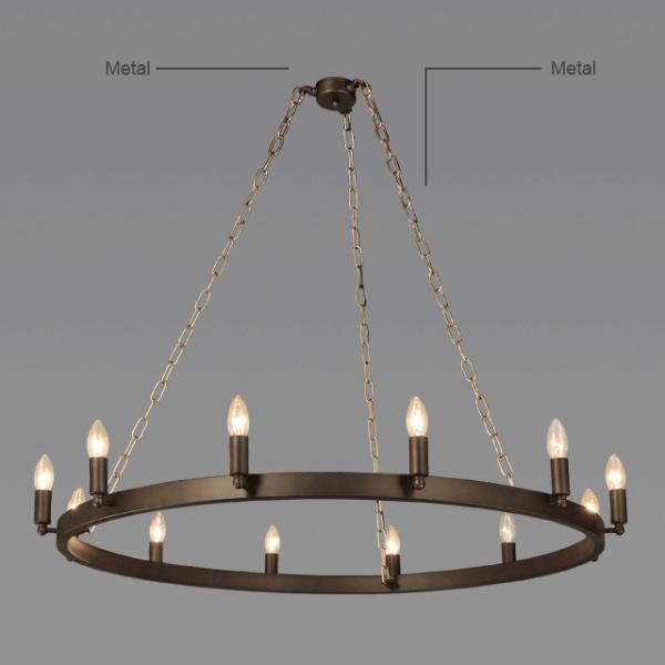 Kathy ireland Iron chandelier for Farmhouse indoor home pendant lamp (WH-CI-52)