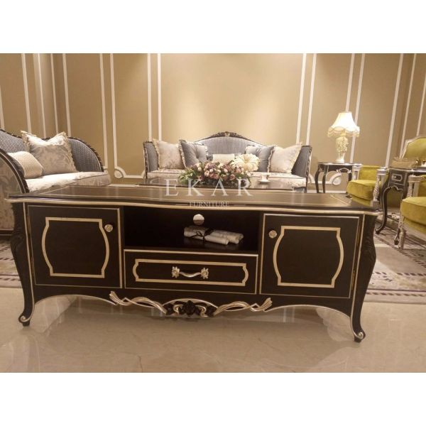 High End TV cabinet French Style Classic Wooden Tv Stand