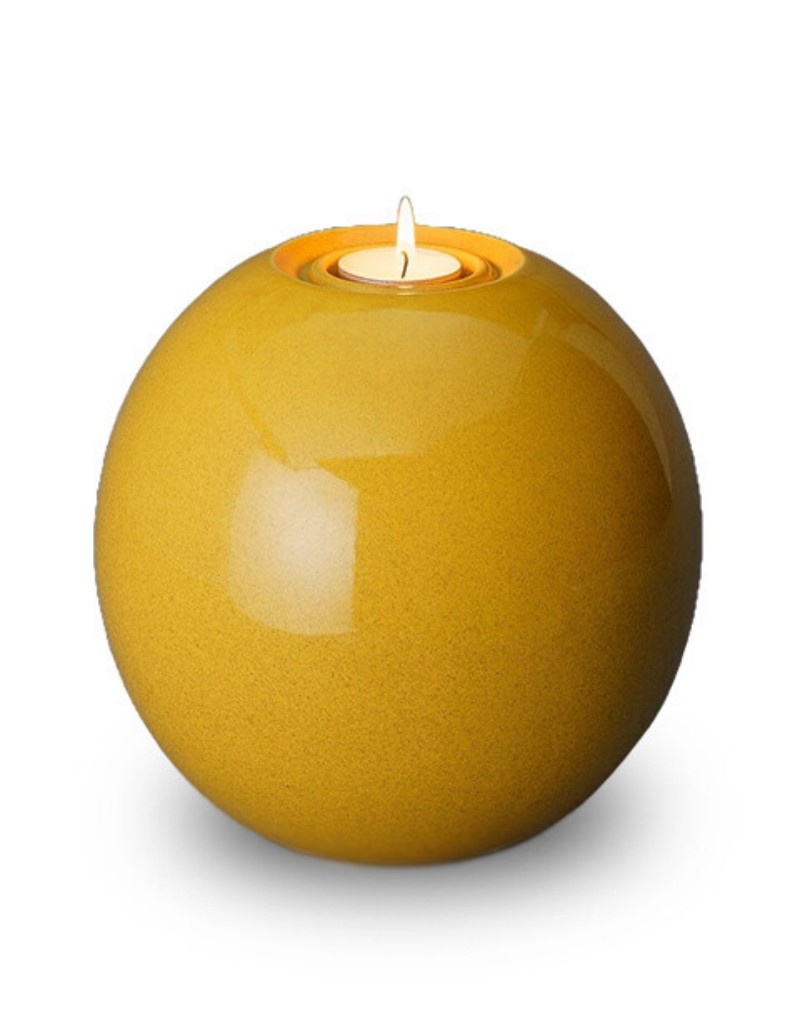 Modern Ceramic Cremation Urn with Candle Holder