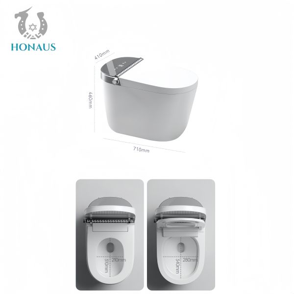 Modern Smart Intelligent Toilet Best Ceramic Digital Screen Foam Shield Remote Control