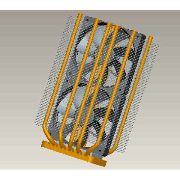 disipador de calor de aluminio de las aletas 500W con el tubo de calor 10pcs para la luz del LED, diámetro de 8m m
