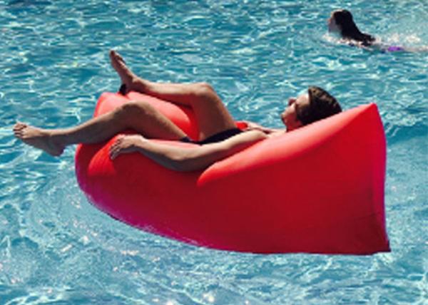 Waterproof Nylon Inflatable Sleeping Bag , Comfortable Inflatable Bean Bag