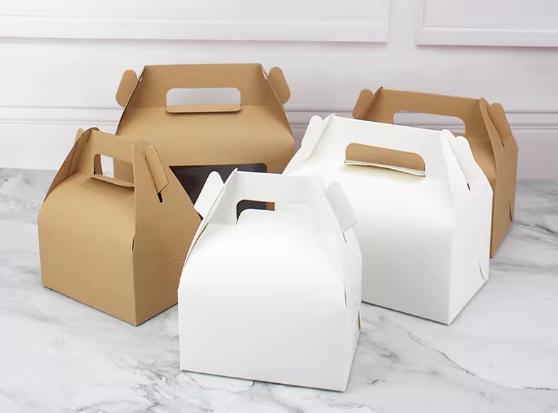 Boîtes à dessert à fenêtre pour gâteaux, en papier kraft blanc de qualité supérieure, avec fenêtre de visualisation en PVC transparent