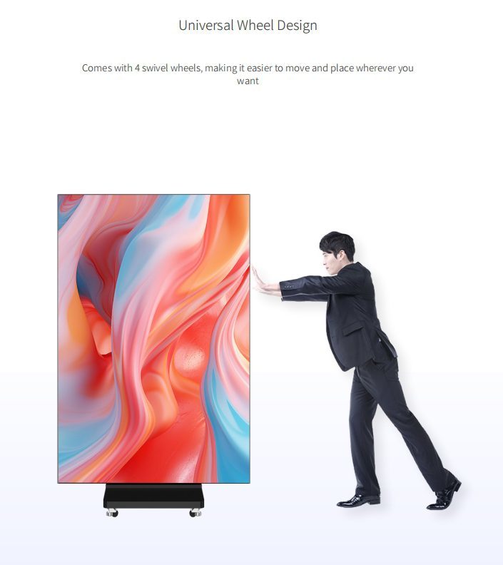 Tri-fold Led Poster Screen Plug And Play Removable Advertising For Retail Store