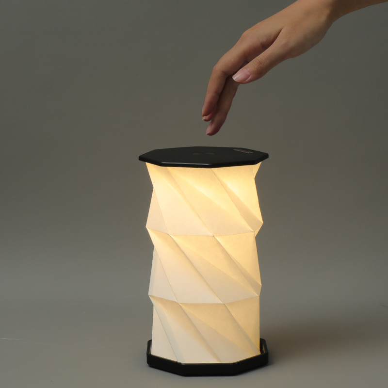 Rechargeable LED Gingko Smart Accordion Light Outdoor Camping Folded Paper Lamp