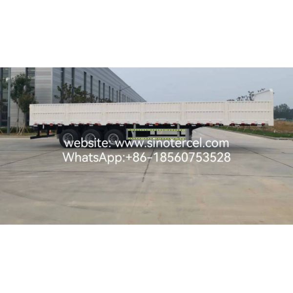 3 Axle Hydraulic Dump Tipper Semi Trailer Time Saving Convenient  Rectangular Container 