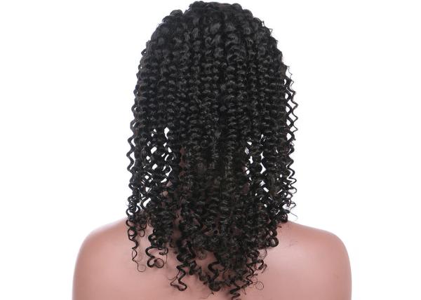 Perucas completas encaracolados perversos do laço do cabelo humano da cor natural sem derramar ou Tangling