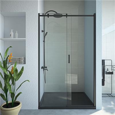 black  Stainless Sliding 6mm Tempered Glass Shower Door1200X1950mm