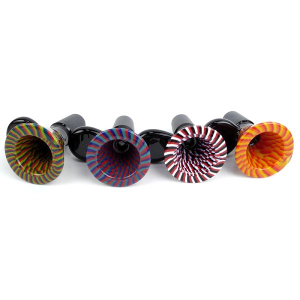 14mm Male Wig Wag Borosilicate Glass Bong Bowl With Handle For Tobacco