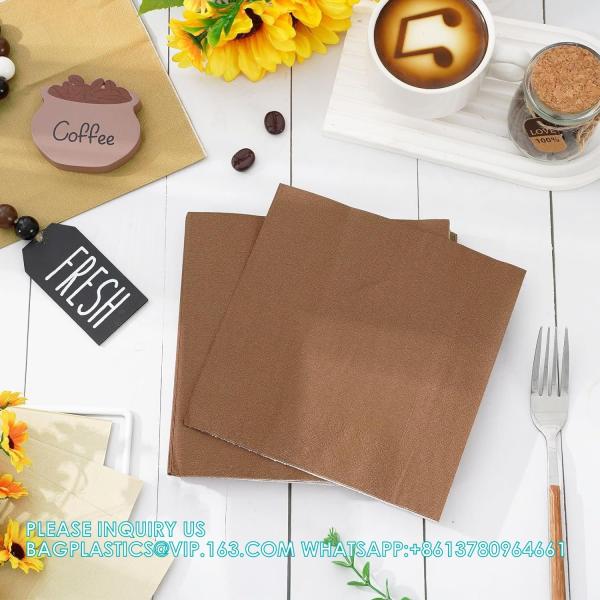 Napkins 2 Layer Unbleached Brown Napkins Soft Disposable Napkins For Kitchen, Party, Wedding, Dinner