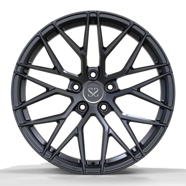 Luxury Passenger Car Brixton Matte Black PCD 114.3 1-Piece Forged Wheels Customized